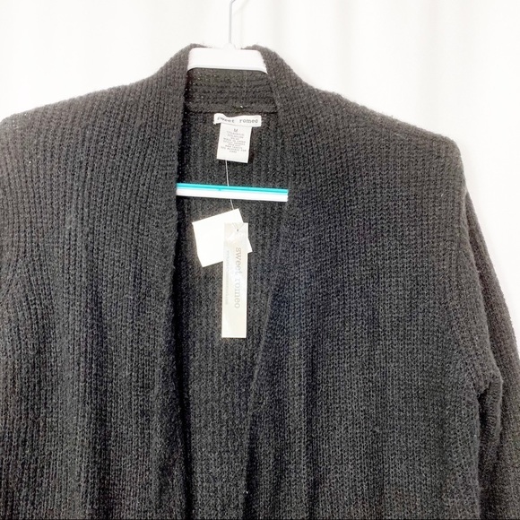 NWT-Sweet Romeo Black & Tan Sweater Duster M - Picture 2 of 7